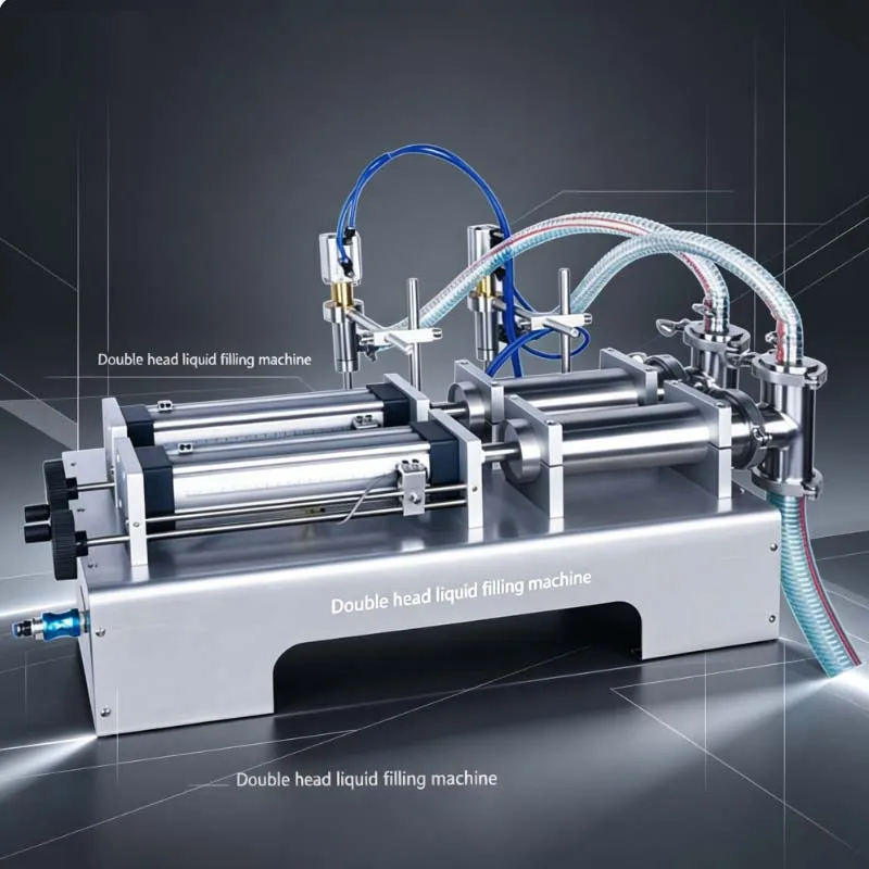 

Double headed Liquid Filling Machine Widely Used in Shampoo Water Juice Engine Oil Soy Sauce and Laundry Detergent