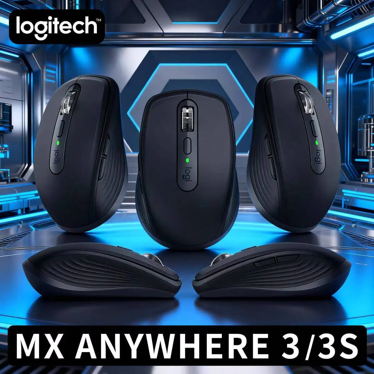 

Компактная мышь Logitech MX Anywhere 3S, эргономичный дизайн, перезаряжаемая, с быстрым прокруткой для портативных ПК Mac