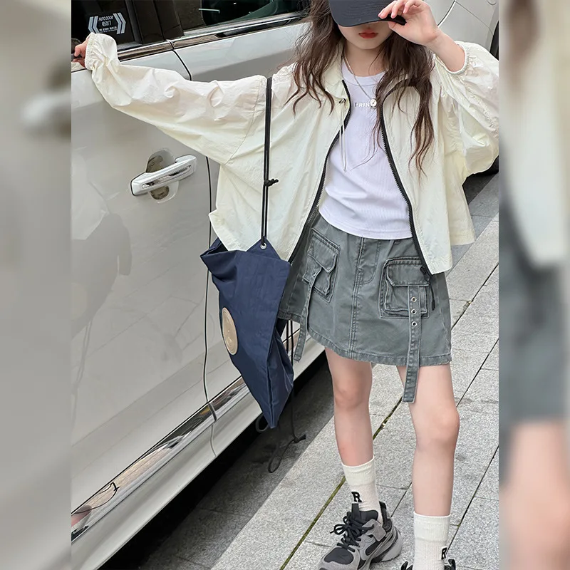 Girls Coat 2024 Summer New Childrens Clothes Girls Baby UV Quick Drying Breathable Light Sunscreen Casual Simple Daily image 5