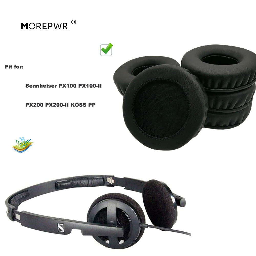 

Morepwr New Upgrade Replacement Ear Pads for Sennheiser PX100 PX100-II PX200 PX200-II KOSS PP Headset Leather Cushion Earmuff