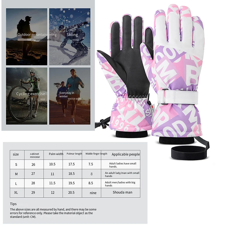 Oulylan-Luvas de Snowboard Impermeáveis, Luvas de Neve Espessadas, Luvas de Motocicleta, Ecrã Táctil, Exterior, 3m, Novo