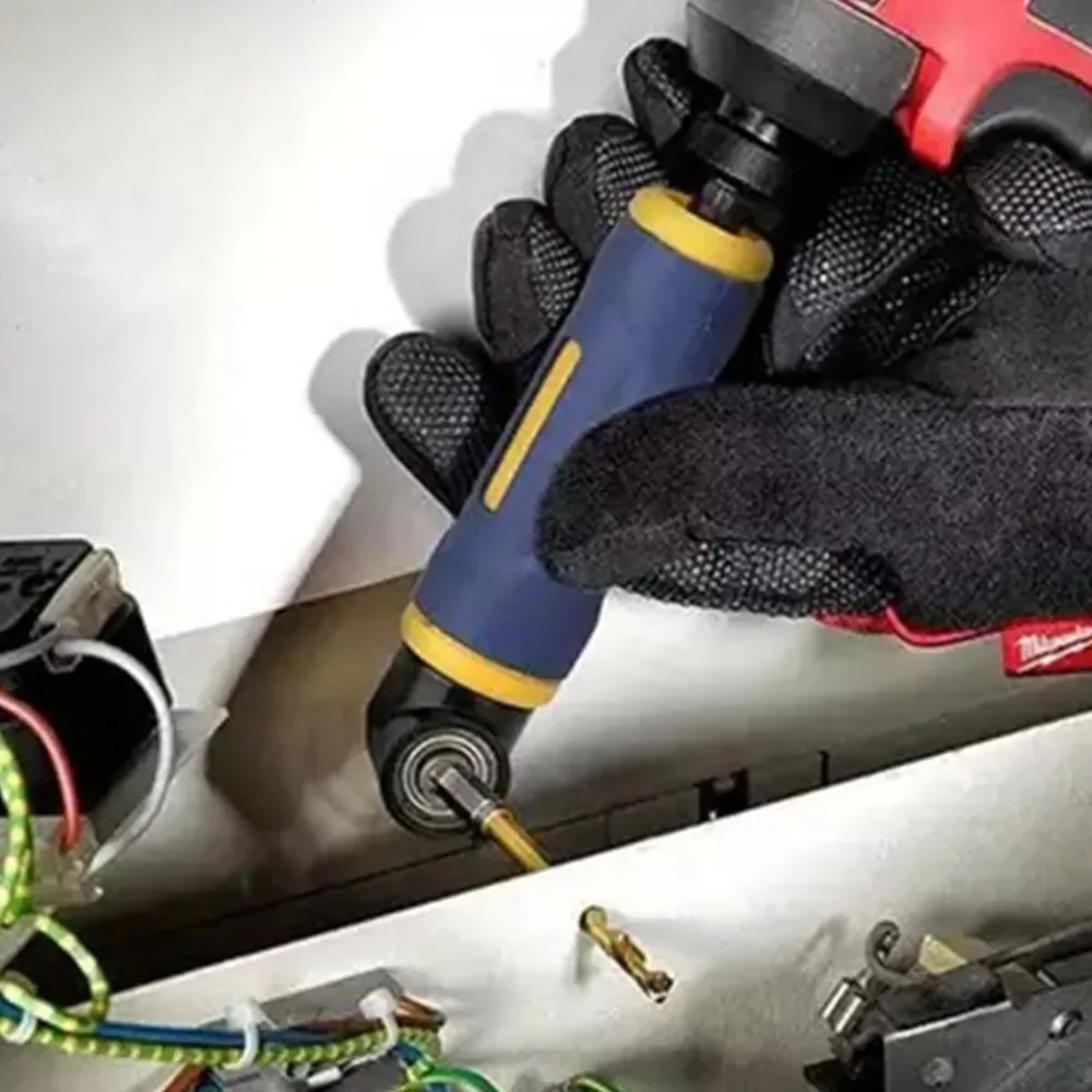 90 Degree Right Angle Extension Screwdrive Blue Metal Right Angle Drill Adapter Multi Purpose Electric Tool