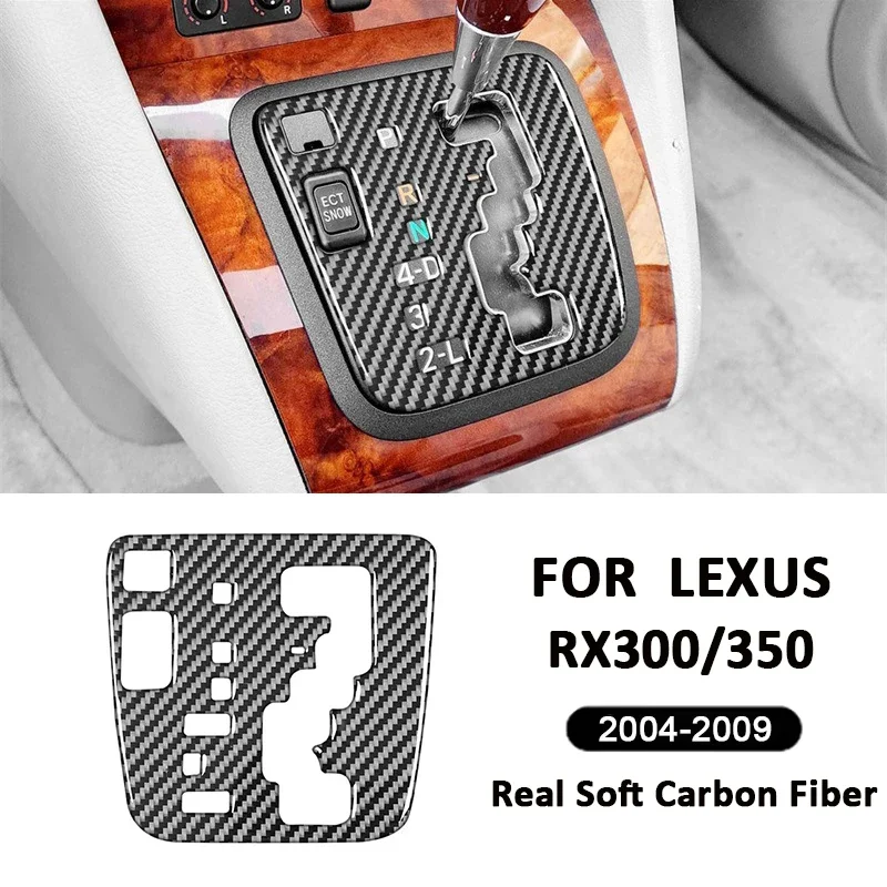 

Black Carbon Fiber Car Central Console Gear Shifter Panel Trim Cover Interior Decoration Sticker For LEXUS RX300 RX350 2004-2009