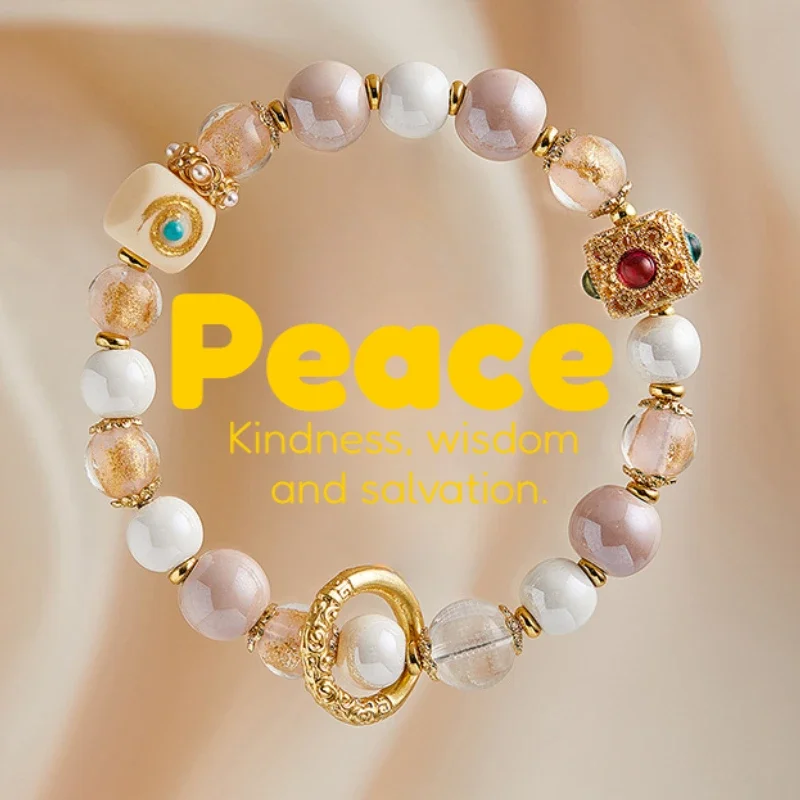 

Chinese Symbolic Bracelet Incense Ash Glass Beads Blessed Beads for Love Wealth and Career Advancement for Good Luck Amulet INS
