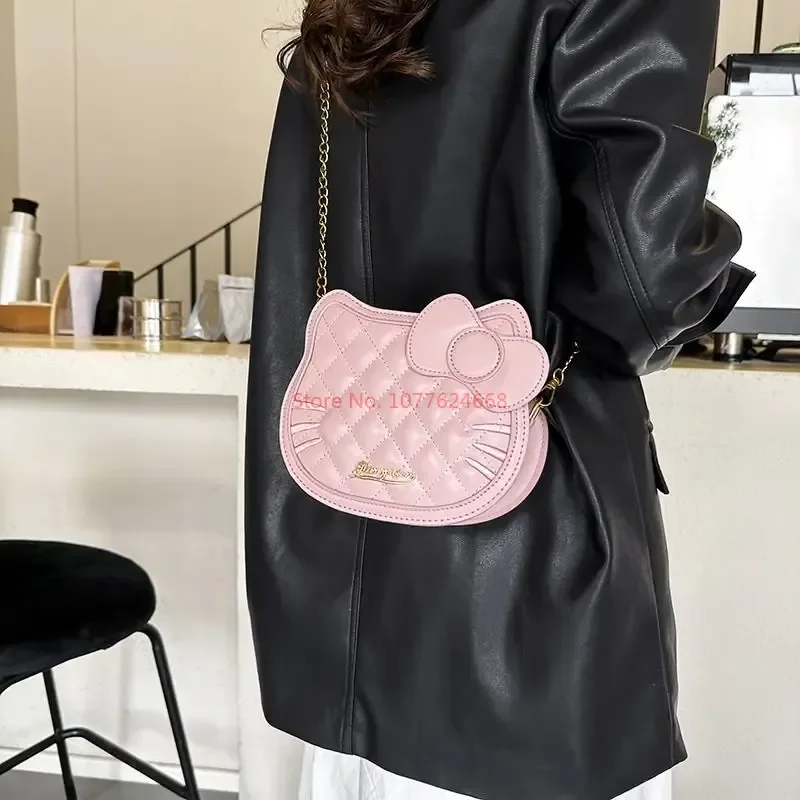 New Hot Sanrio Hello Kitty Shoulder Bag Fashionable Mymelody Wallet Cartoon Purses Handbag Crossbody Simple Rhombic Trendy Gifts