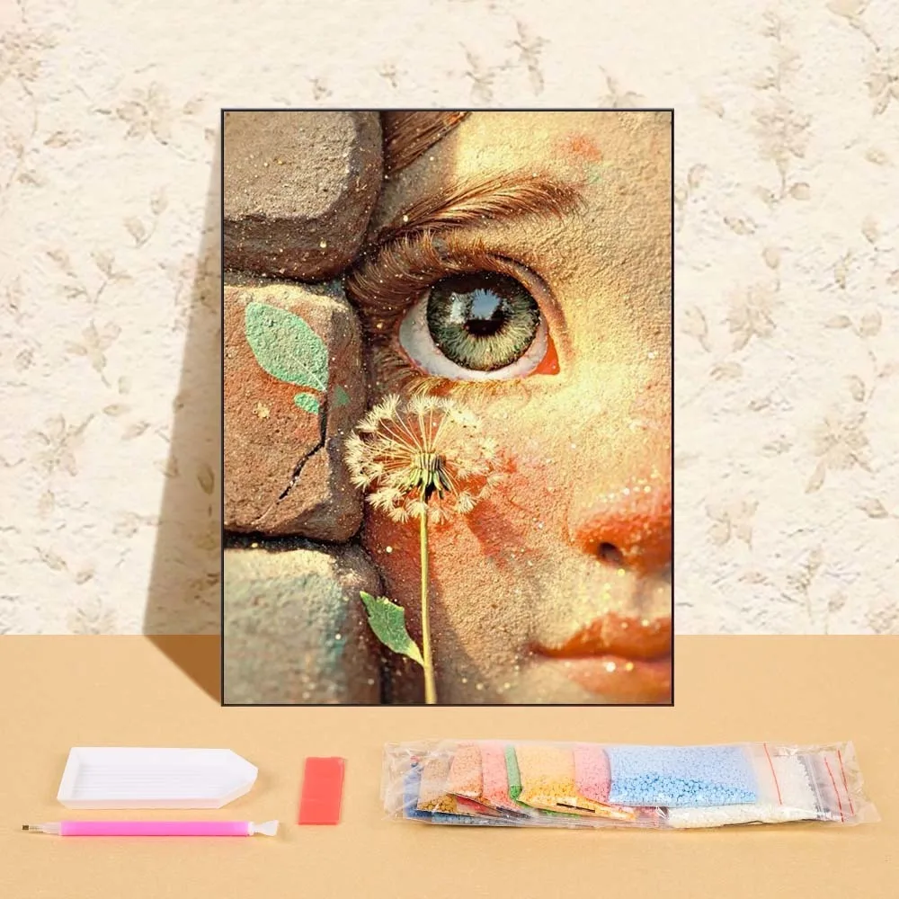 

Full Round 5D DIY Diamond Embroidery Cartoon Dandelion Girl Cross Stitch Sale Diamond Painting Handicraft Hobby Rhinestone