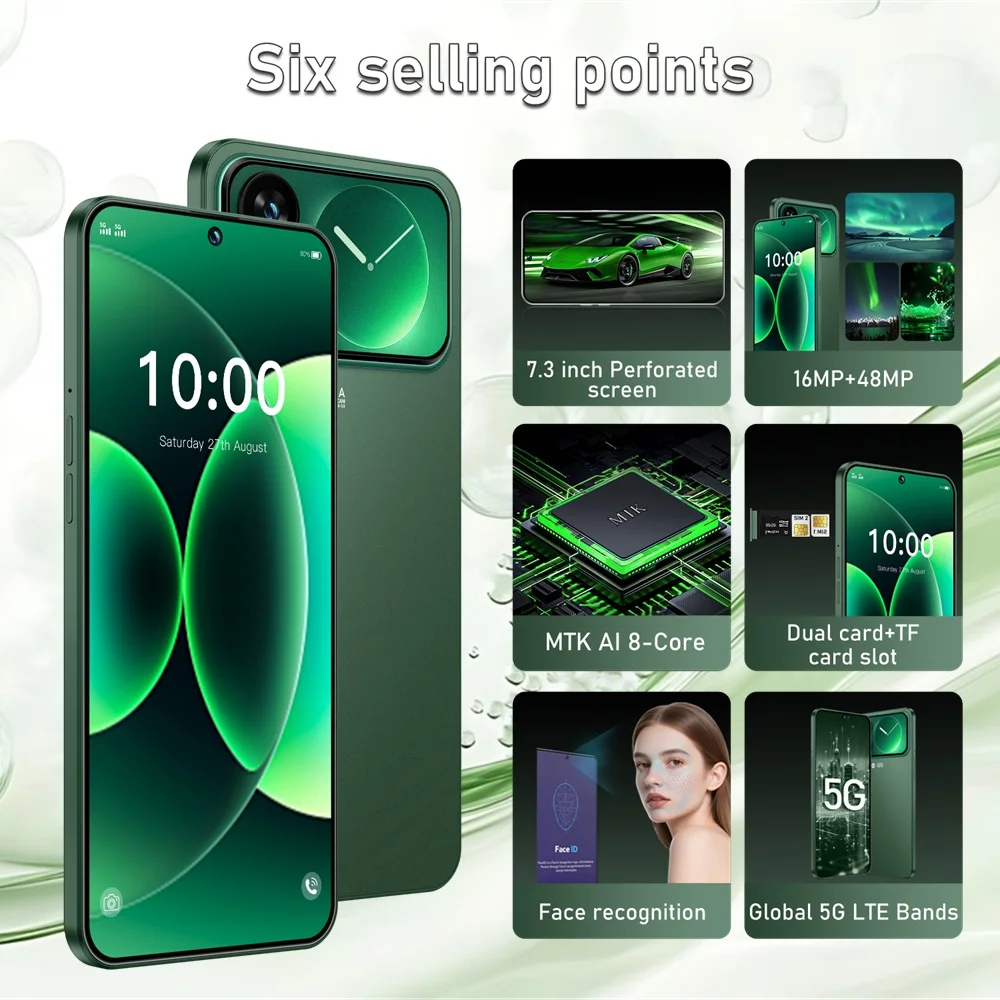 K-Touch Smartphone 5G For M18 Pro Max Mobile Phones 7.3 Inch HD Full Display 22G+2TB 7800mAh Battery 5G Dual Sim Card Cell Phone Android Unlocked 48MP+16MP Camera