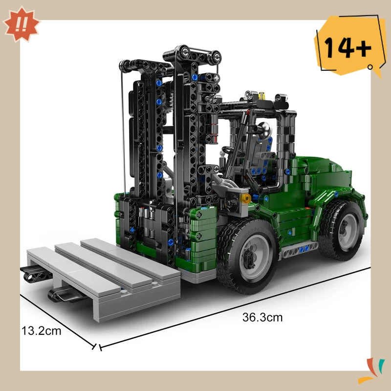 

MOLD KING 20050 RC сверхмощный вилочный погрузчик, набор строительных блоков с поддоном, техническая игрушка-пикап для взрослых
