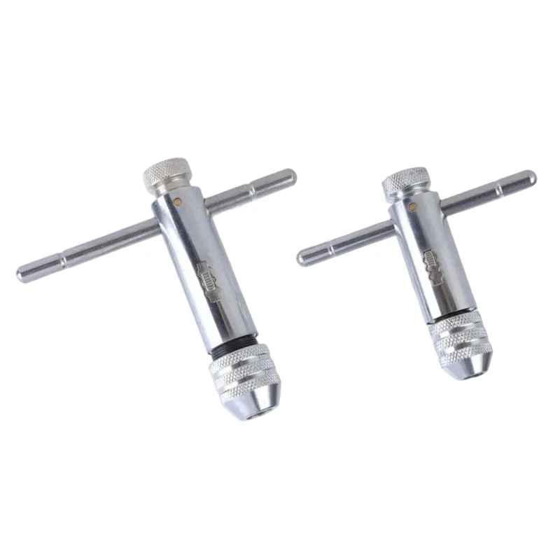 2pcs Tap Wrench Spanner Set With Adjustable Clamp Block For 3-12mm Tap Machining Repairs Home Mechanical Household Tasks