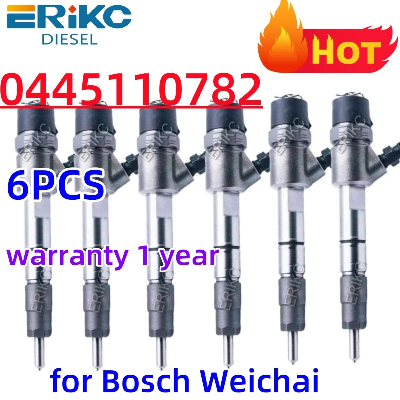 

0445110782 Форсунка Common Rail 0 445 110 782 0445 110 782, совместимая с Bosch Weichai ERIKC 6 шт. 0445110782