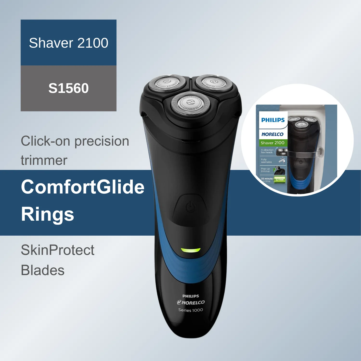 Philips Norelco Shaver 2100  S1560, Wet/Dry, Pop-up trimmer