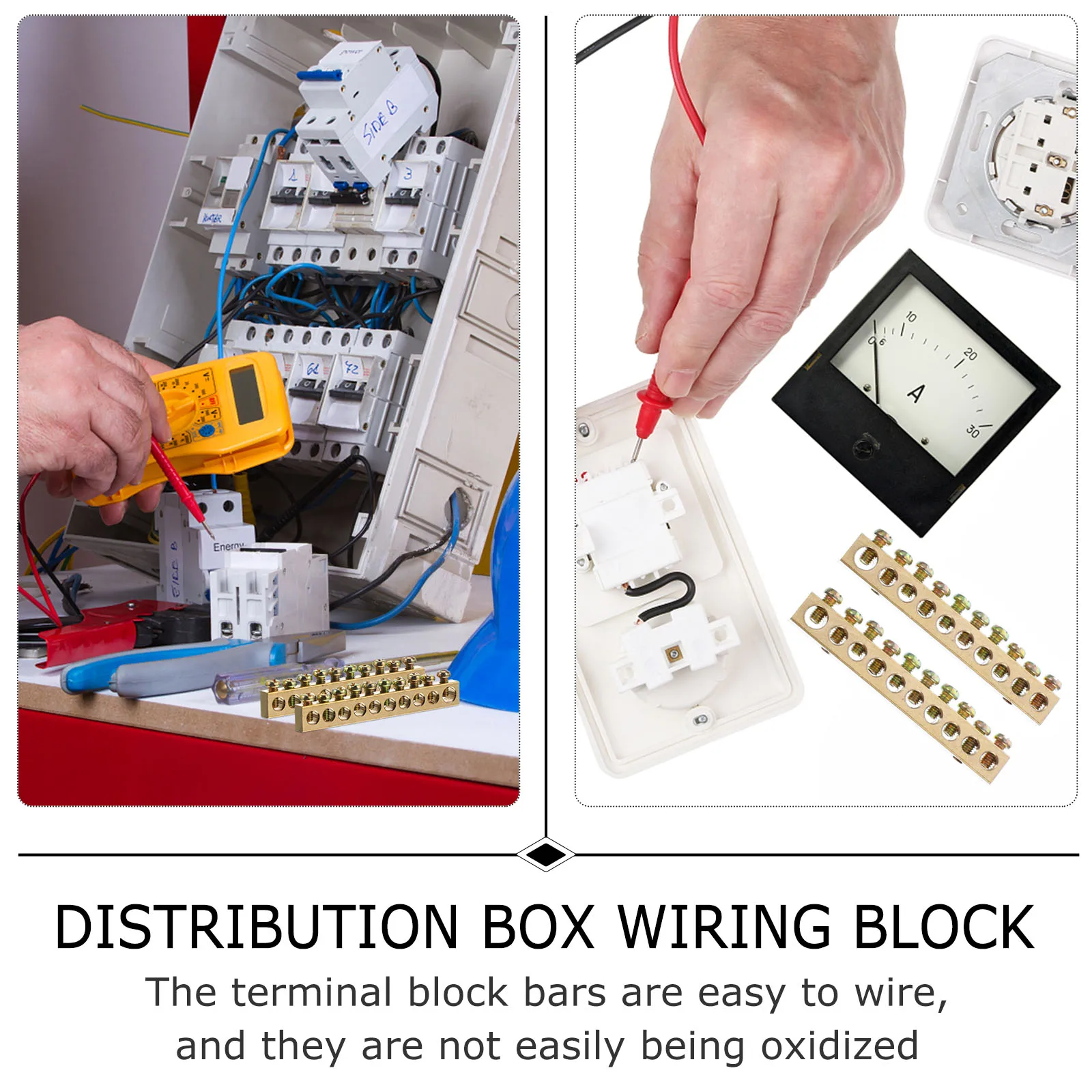 

4 pcs Copper Wire Terminals Electrical Grounding Bars Neutral Connector Screw Terminal Block Anti-Oxidation Performance