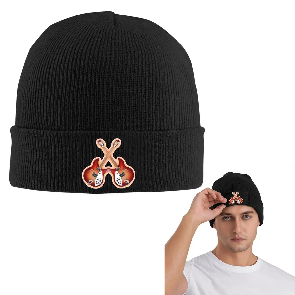 New Good Rickenbacker 12 Strings Warm Knitted Cap Hip Hop Bonnet Hat Autumn Winter Outdoor Beanies Hats for Unisex Adult