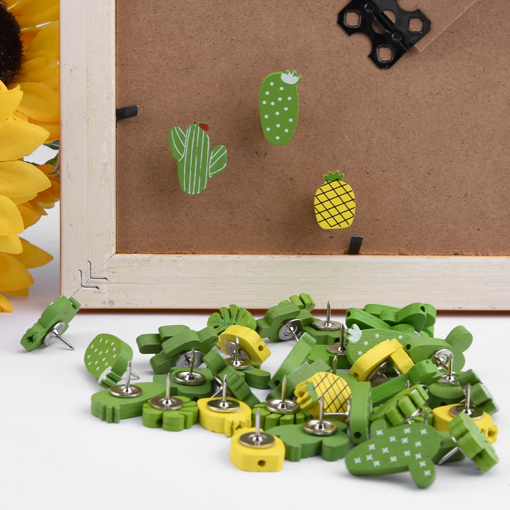 60 stücke nach Hause Briefpapier Klassen zimmer Schule Wand niedlich DIY Kork Board Push Pin Karten Fotos Bulletin kleines Büro dekorative Kaktus