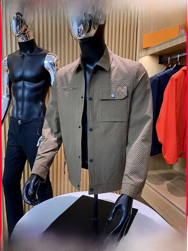 

Stand Fit Busin Casual Jaet Collar Stand up Emed Floral Pattern 3D Relaxed Sle Long Sve Youth Outerwear