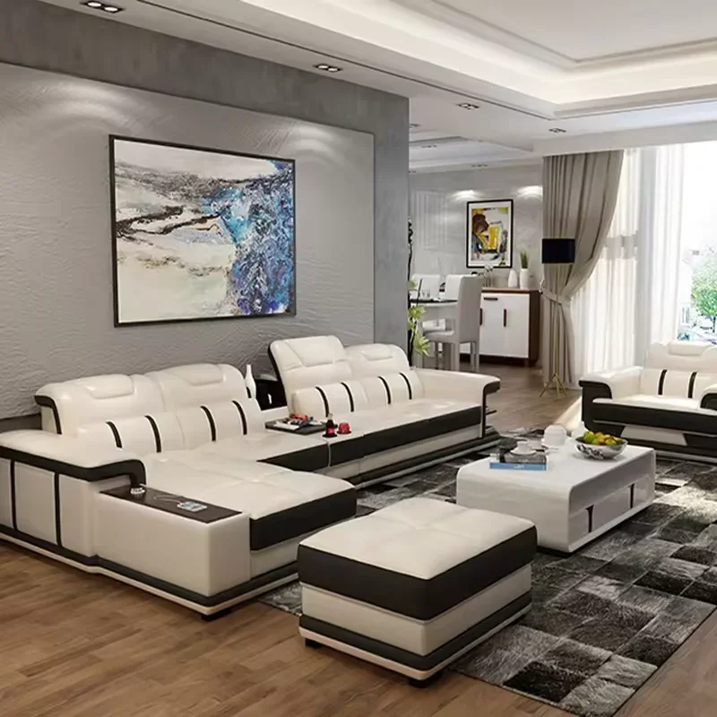 modern cheap sofas l shape white luxury leather corner sectional sofa set furniture living room