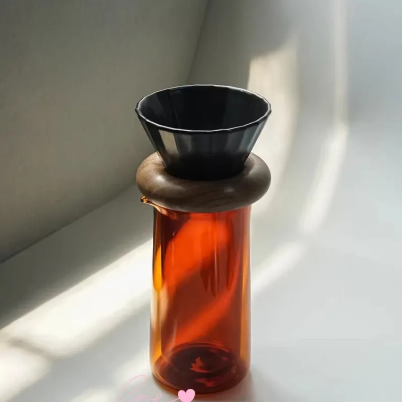 Hand Brewed Coffee Set Glass Sharing Pot Filter Cup Funnel Birthday Gift Simple Design Home Decoration Coffee Utensils