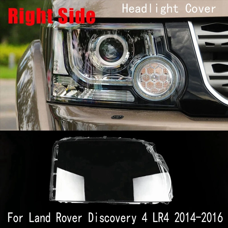 Front Headlight Cover Head Light Transparent Lens Lampshell For Land Rover Discovery 4 LR4 2014-2016