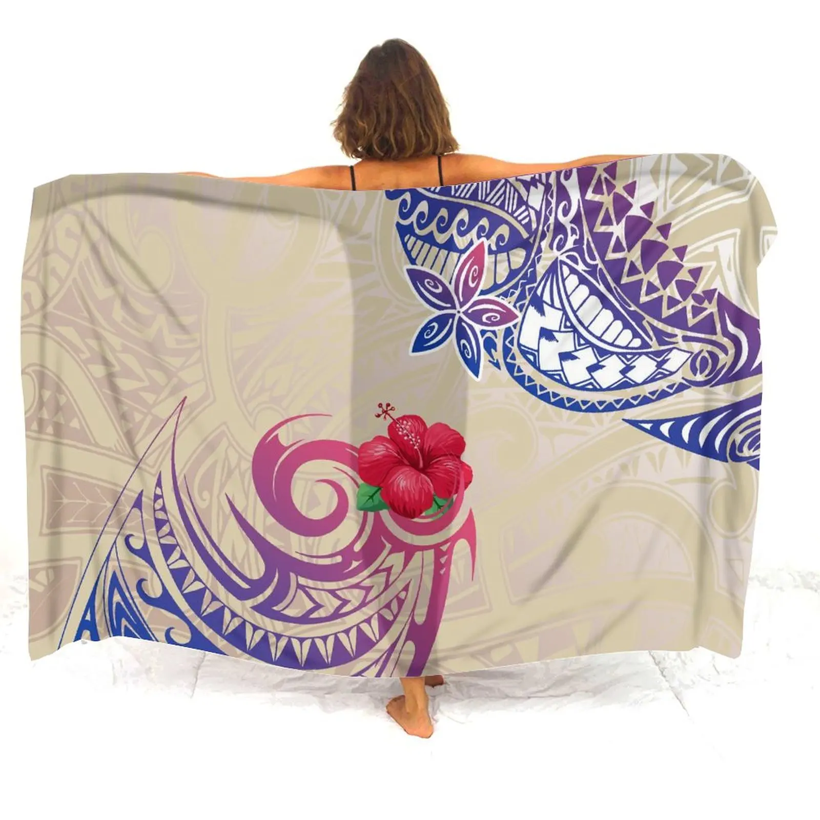 Custom-Made Island Sarongเสื้อผ้าผ้ากระโปรงซามัวใหม่Polynesian Beach Pareoสําหรับผู้หญิงSun-ป้องกันเสื้อSarong
