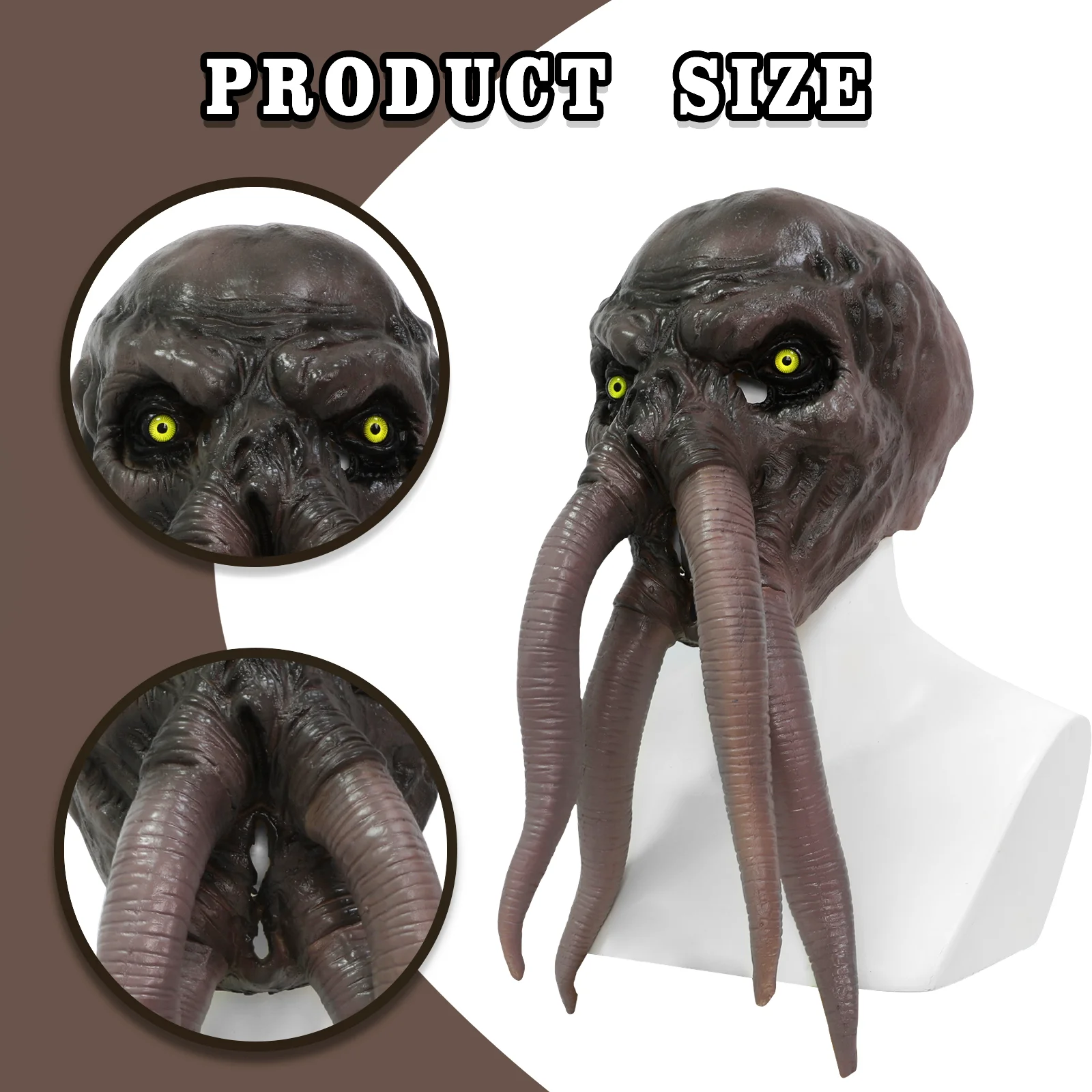 

Game Baldur Gate 3 Lllithid Mind Flayer Squiddy Mask Cosplay Octopuses Monster Latex Helmet Halloween Party Costume Props Decor