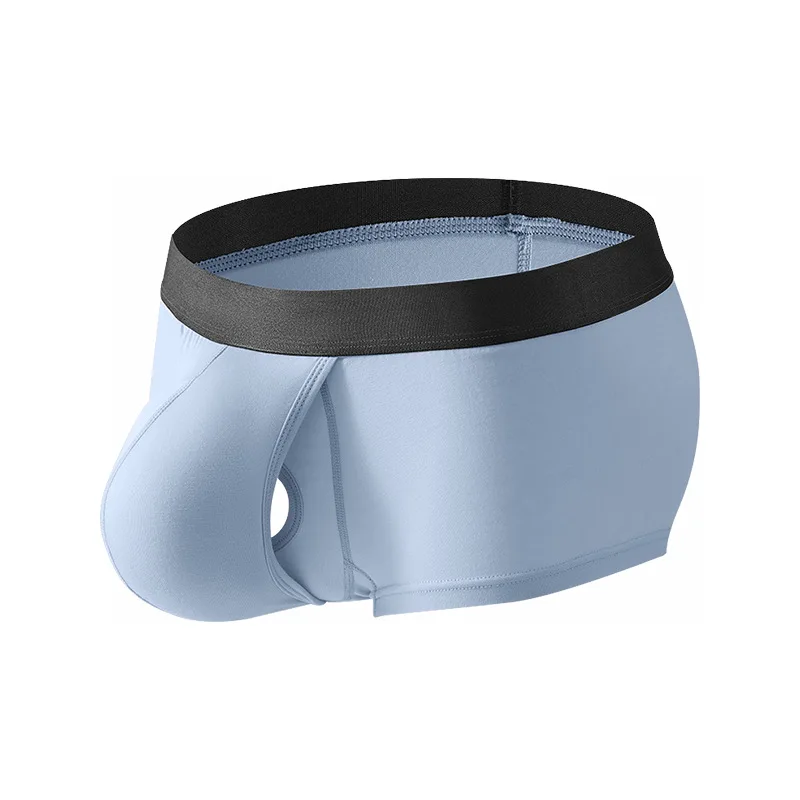 

Men's Bamboo Fiber Boxers Separate Pouch Sexy Breathable High Elastic Underpants Youth Fashion Comfortable Boxy Underwear