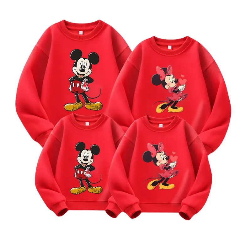 2025 Disney Mickey Minnie Mouse Family Matching Shirts Cotton Dad Mom Bro Sis Kids Matching Clothes Christmas Pajamas Family