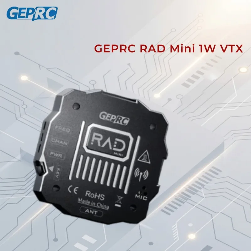 

GEPRC RAD Mini 1W 5.8G VTX, 1000mW FPV Transmitter, 20x20mm Mount, 2-6S Input, Long Range HD Video for RC Drone Quadcopter