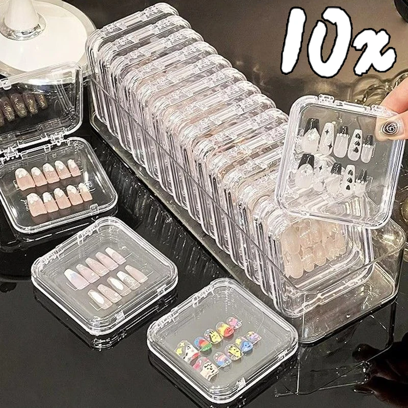 Akrylowe przenośne pudełko kosmetyczne do makijażu Przezroczysty pusty pojemnik na puszek Bransoletka Wyświetlacz do paznokci Organizator Opakowania