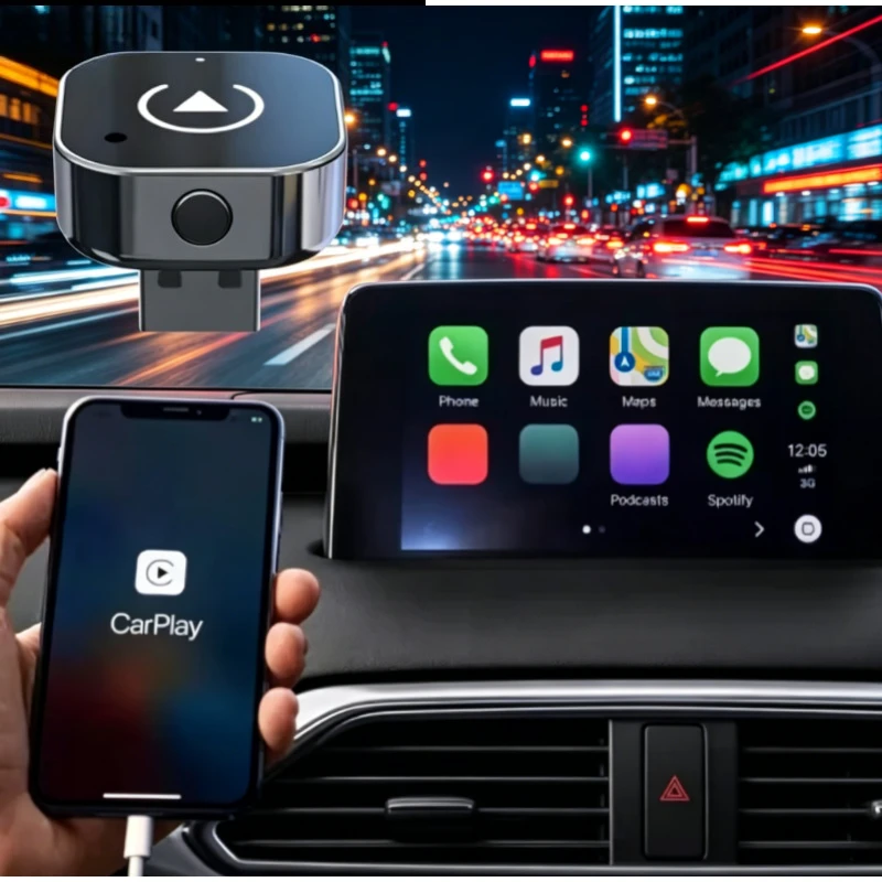 

2 in 1 Wireless CarPlay Android Auto Adapter Smart USB Dongle Auto Connect Plug and Play for iPhone Android Factory Wired Cars