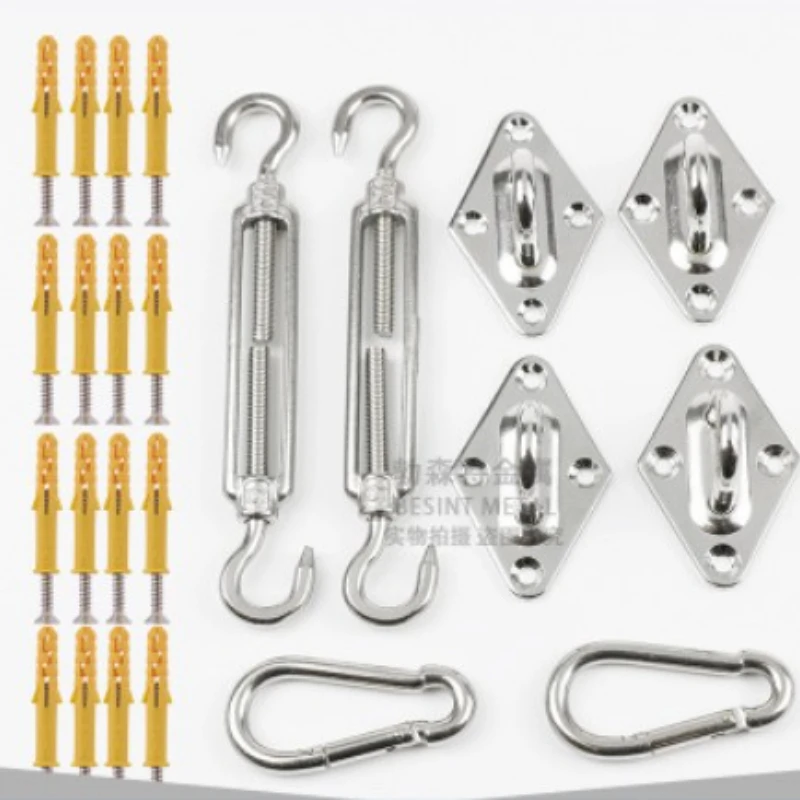 Awning Install Attachment Set Heavy Duty Sun Shade Sail Stainless Steel Hardware Kit for Home Garden Sunshade Fixing Accessories