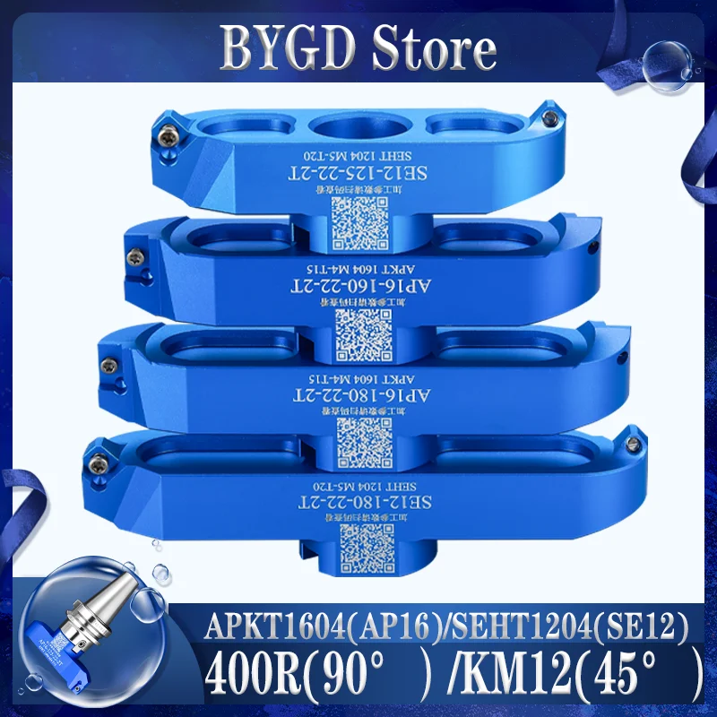 BYGD AP16 SE12 end milling cutter tool 90 ° 45 ° KM12 400R right angle bridge aluminum alloy milling cutter head