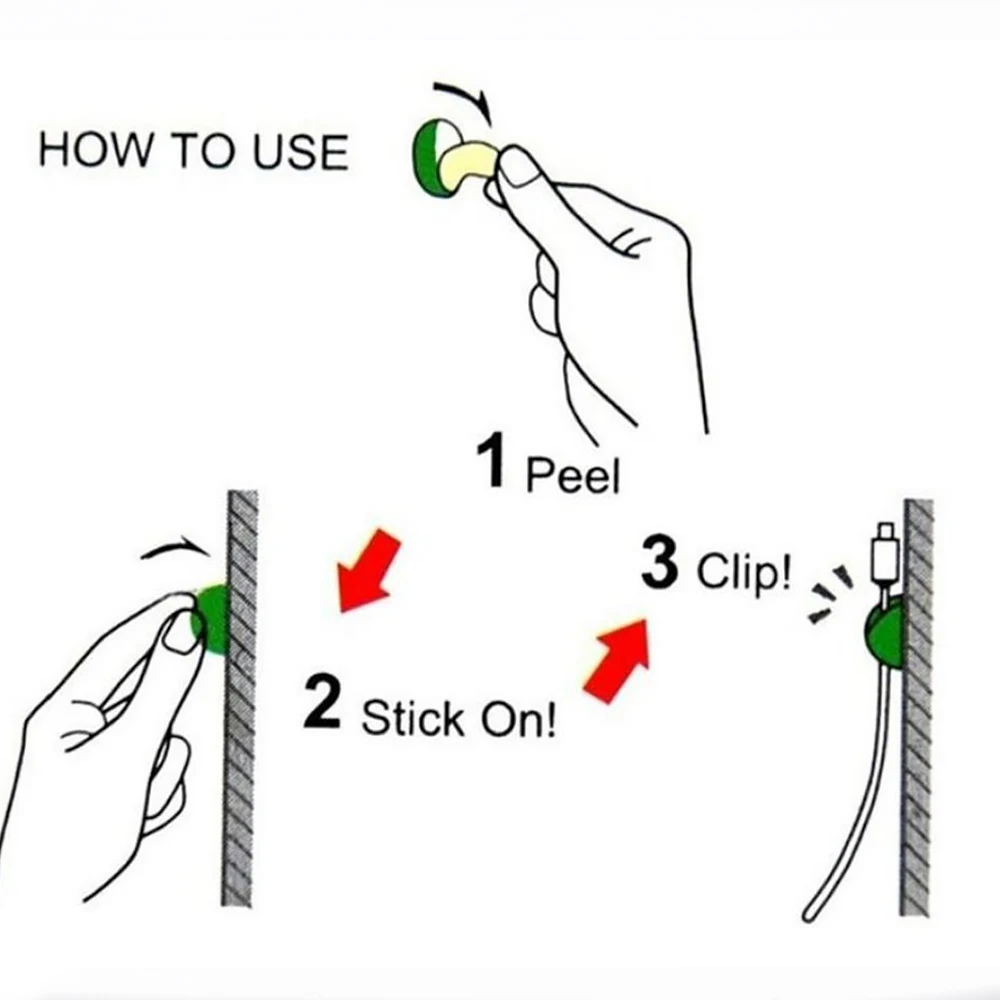 Réinitialisation de fixation de câble de données USB pour voiture, fils de montage, clips en fibre, bureau, mur, ligne, écouteur, souris