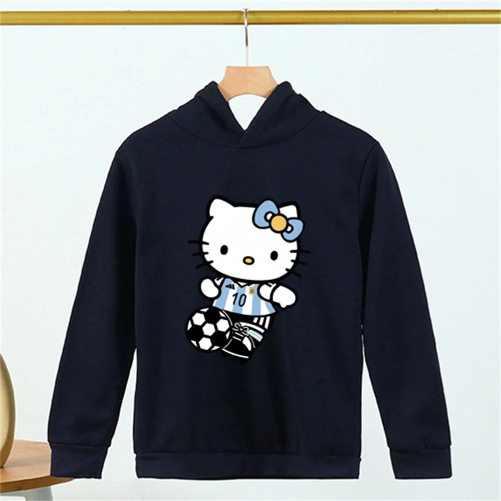 New in Cute Hoodie Hello Kitty Children's Cute Sanrio Children Sweatshirt Manga Clothes Kid Girl Boy Top Hoody Anime