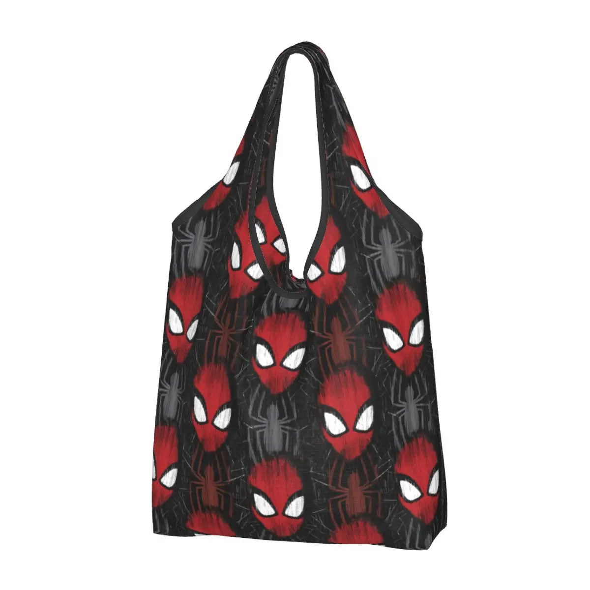 Custom Animated    Spider Man Shopping Bags Women Portable Large Capacity Grocery Comic Cartoon Shopper Tote Bags