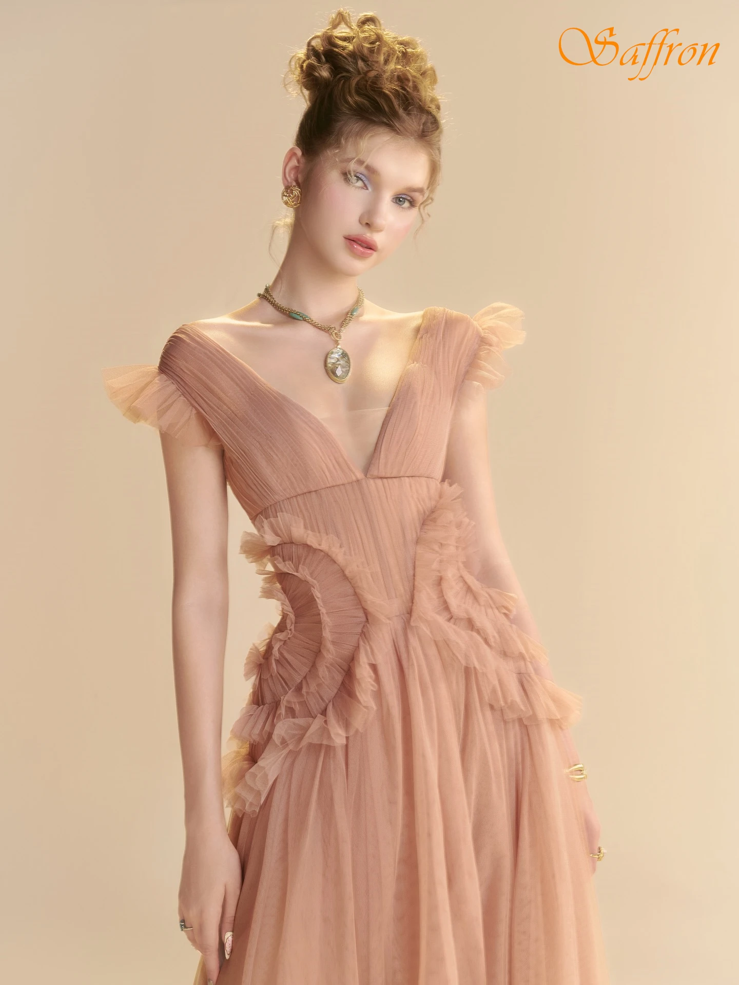 

Customized A-Line V-Neck Elegant Formal Evening Dress and Fashion Temperament Party Gowns High Quality Delicate Prom Dress