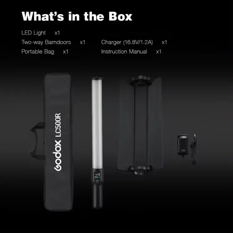 Godox LC500 Bi-color LED Light Stick 3300k-5600K Outdoor Light for Photographic Lighting