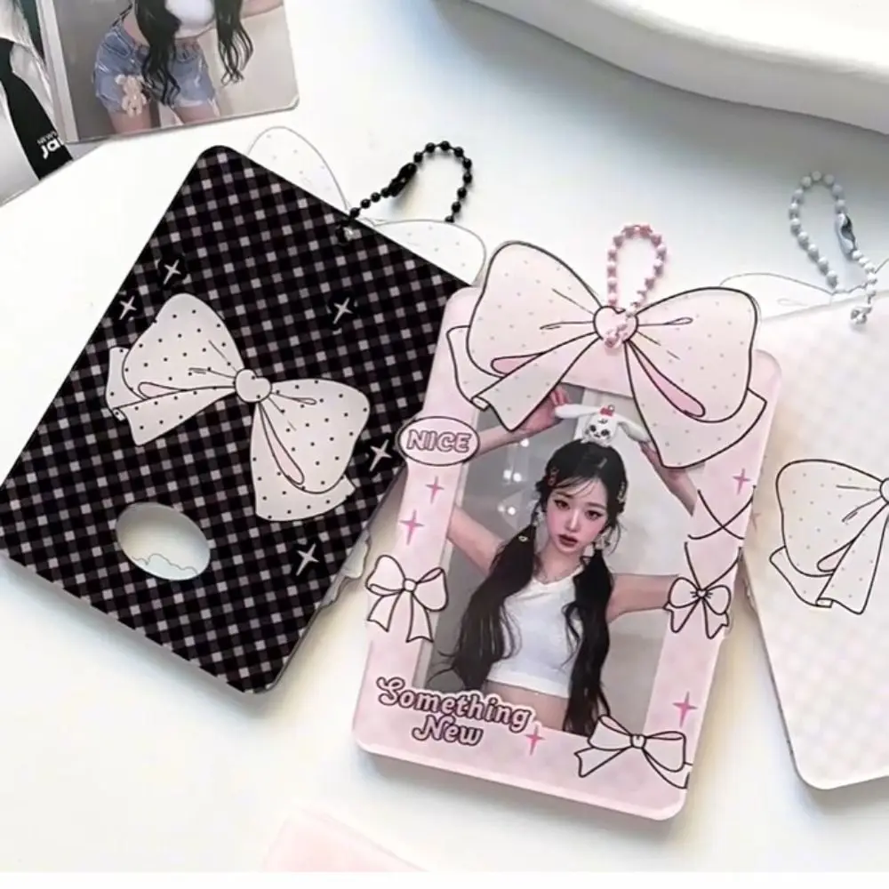 Balletcore الكورية المعبود Photocard حامل INS القوس الكورية نمط بطاقة كم واقية غطاء بطاقة الهوية حامل بطاقة الحافلة طالب