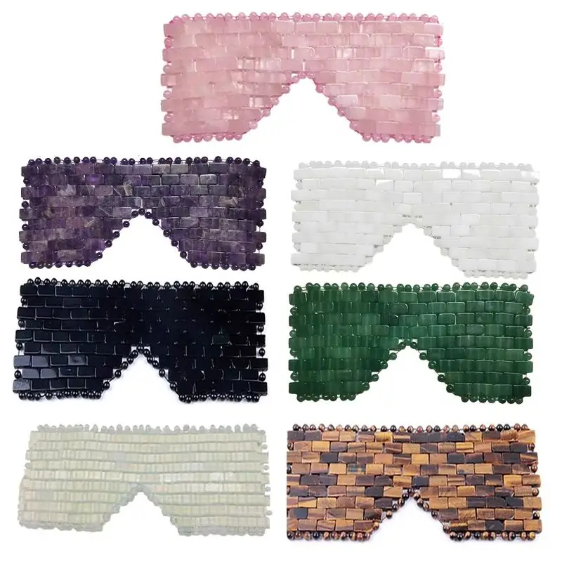 

Rose Quartz Eye Mask Massager Natural Jade Eye Mask Stone Sleep Mask Face Massager Sleeping Eye Mask For Eye Relax Eye Care Tool