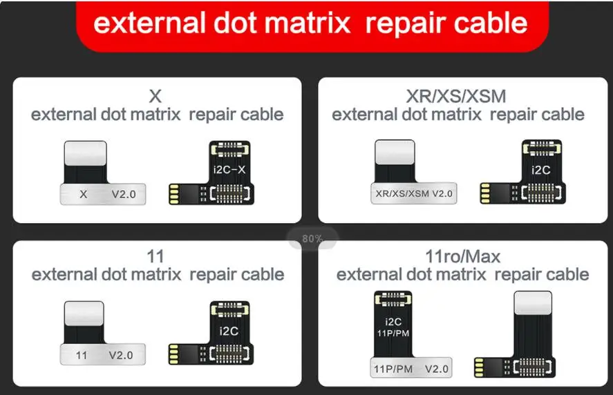 I2C MC14 No Soldering Dot Matrix Cable For iPhone X XR XS 11 12 13 14 Pro Max Fixing Face ID Not Working DOT-Projector Issues