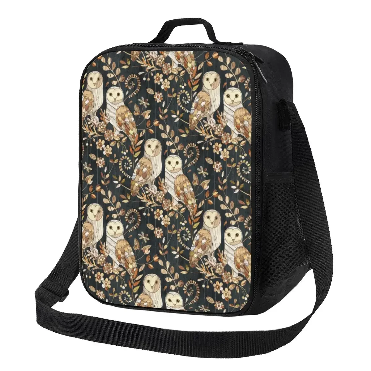 

Custom Wooden Wonderland Barn Owl Resuable Lunch Box for Leakproof Cooler Thermal Food Insulated Lunch Bag Kids School Children