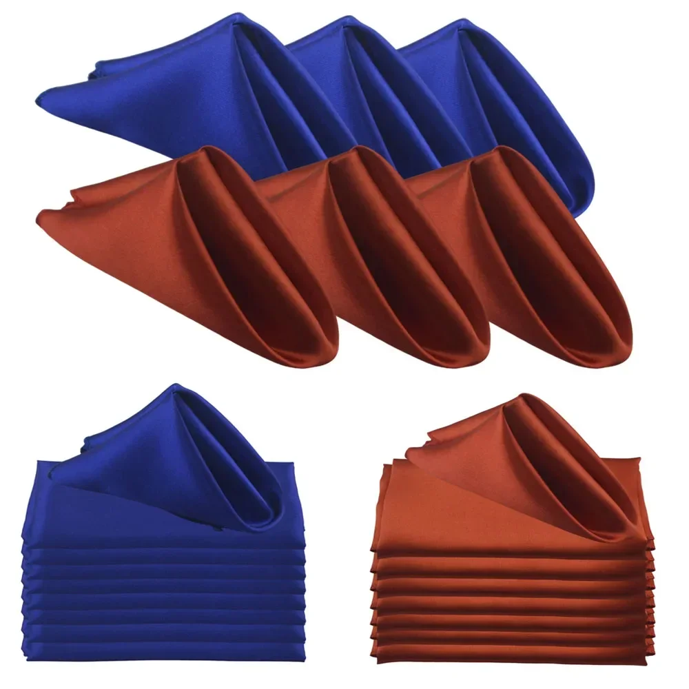 Servilletas de satén cuadradas de 17 pulgadas, 50 piezas, para decoración de boda, Navidad, cumpleaños, fiesta en casa, 43x43cm