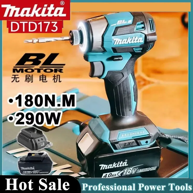 

Аккумуляторный ударный шуруповерт Makita DTD173 2026 года, бесщеточный, 18В, с двигателем BL, электроинструмент
