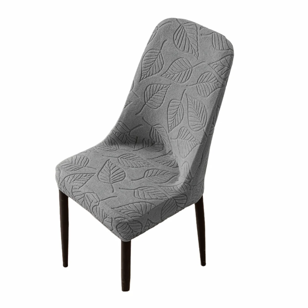 

Universal Leaf Pattern Curved Chair Cover Stretchable Soft Restaurant Stool Cover Elastic Band Removable Seat Protectors Kitchen