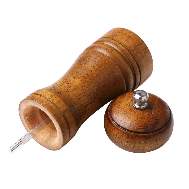 1pc 5-inch oak salt pepper grinder, solid wood spice pepper grinder, kitchen cooking tool Multi use seasoning bottle tools