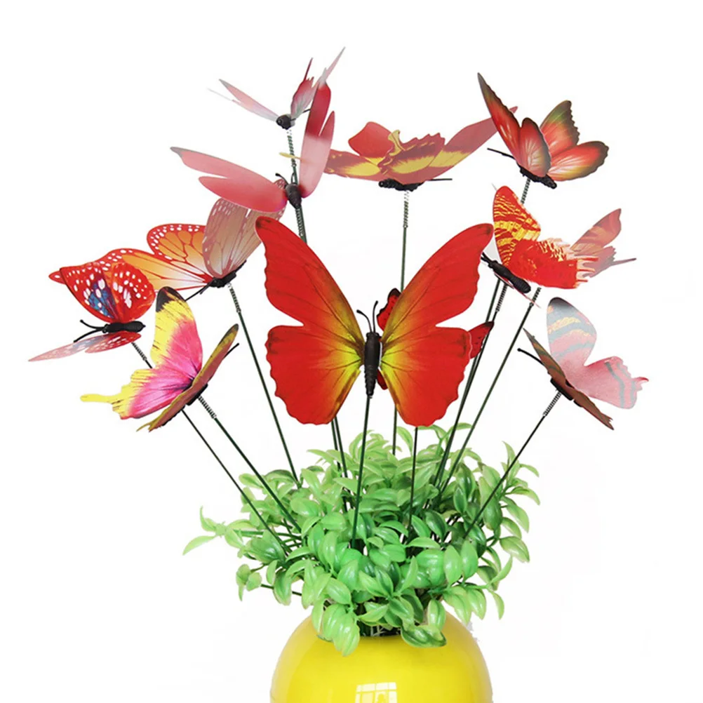 

12Pcs Artificial Garden Butterfly Stick Decorations for Home Store Yard Grassland Outdoor Decor Decor Stick Artificial