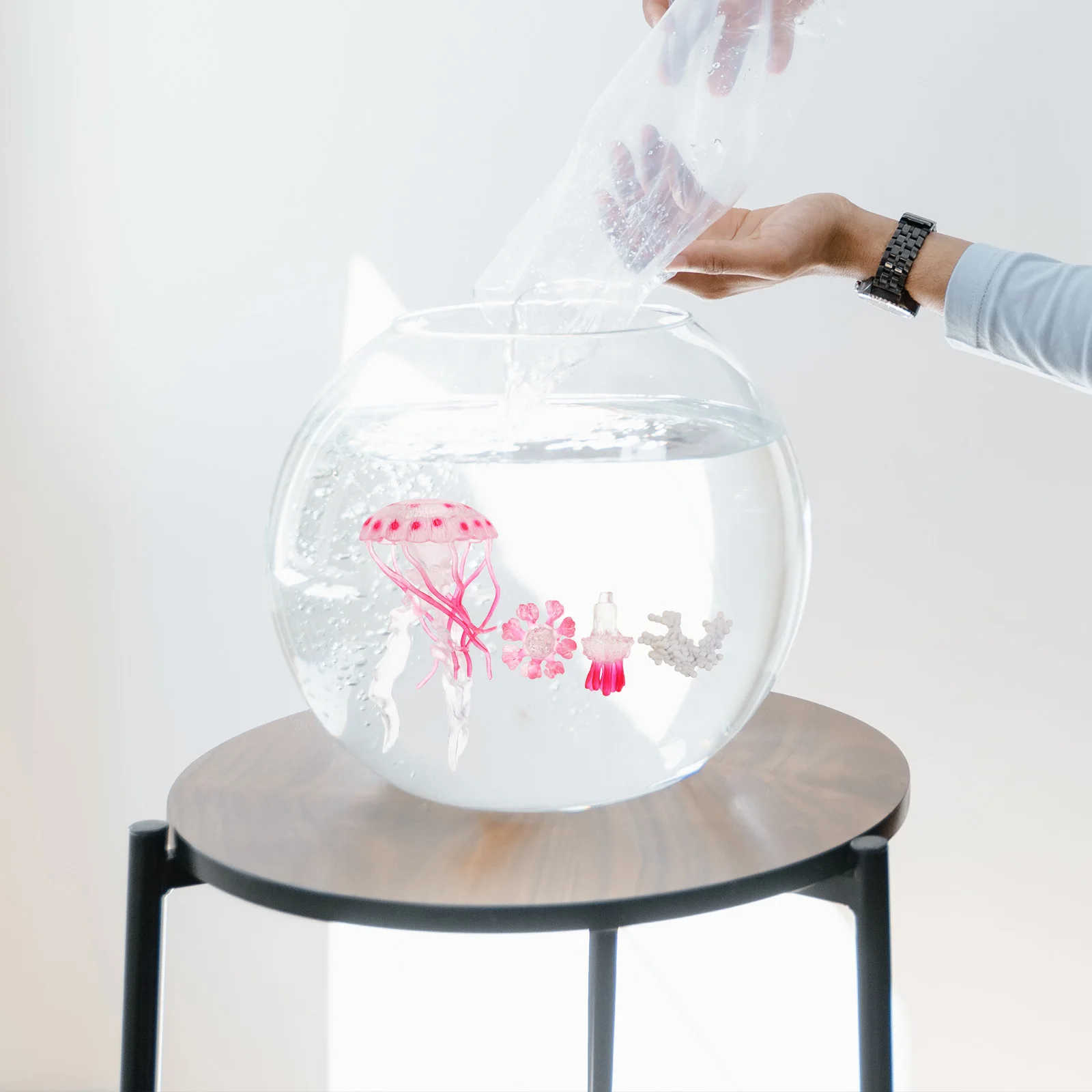 مجموعة واحدة من شخصيات حيوانات البحر الصغيرة، مجموعة تعليم دورة الحياة، حيوانات بحرية لتعلم ما قبل المدرسة للأطفال، لعبة التنمية المعرفية