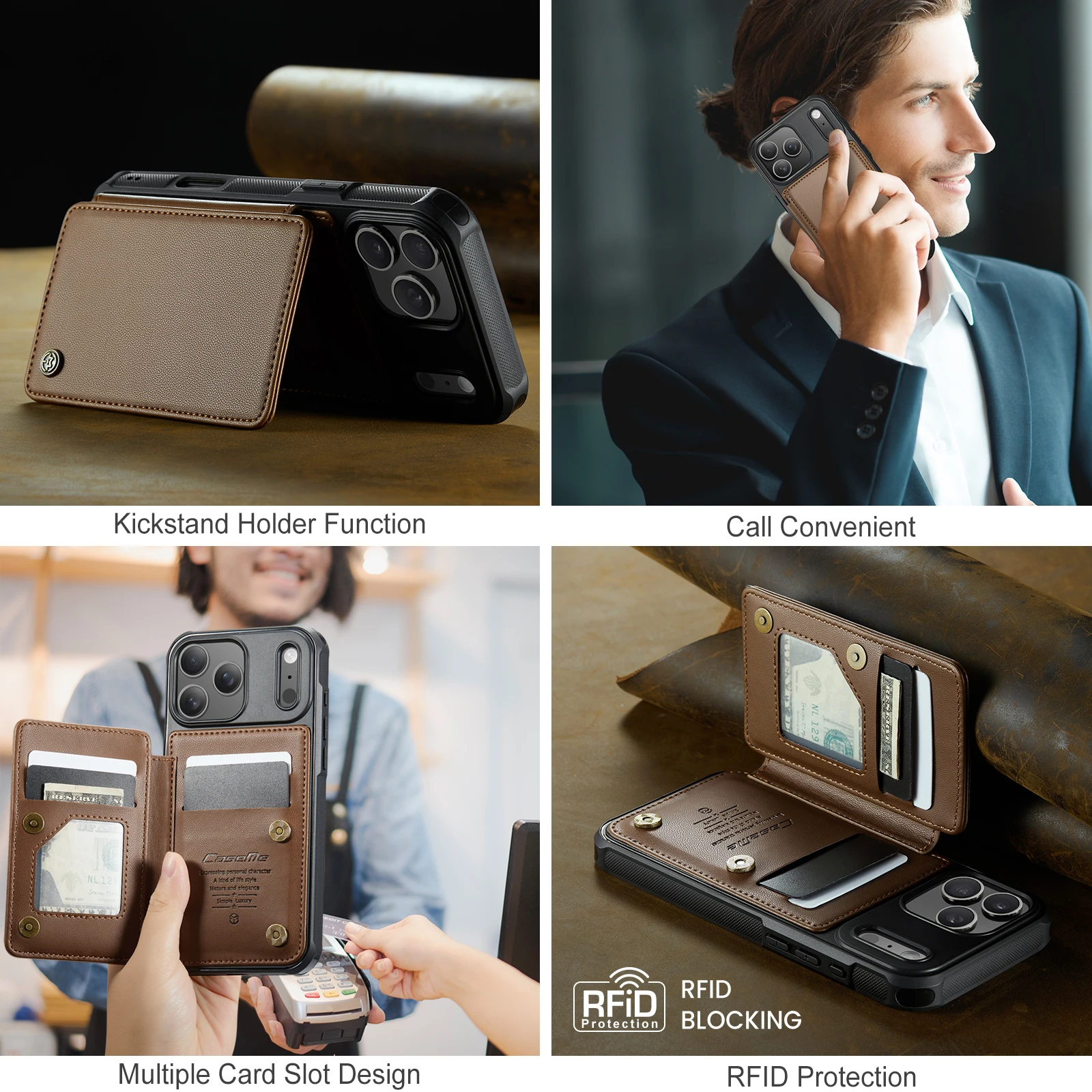 

CaseMe-C22 Leather Case For Samsung Galaxy S26 S25 Ultra S24 S23 S22 S21 S20 Plus A17 A16 A56 Wallet Card Holder Cover Protector