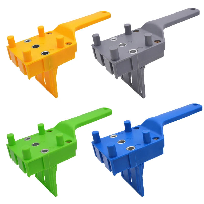 Quick Wood Doweling Jig ABS Plastic Handheld Pocket Hole Jig System 6/8/10mm Drill Bit Hole Puncher for Carpentry Dowel Joints