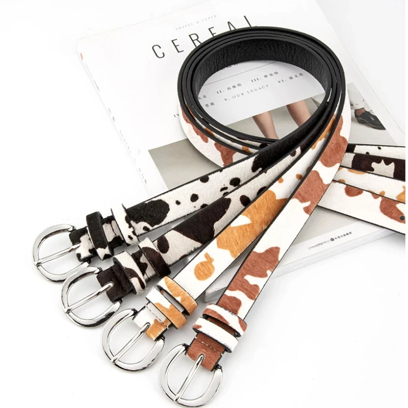 

Нишевые женские ремни из натуральной кожи с конским волосом, верхний слой из воловьей кожи, женский модный универсальный ремень в стиле ретро, высококачественный дизайн с игольной пряжкой