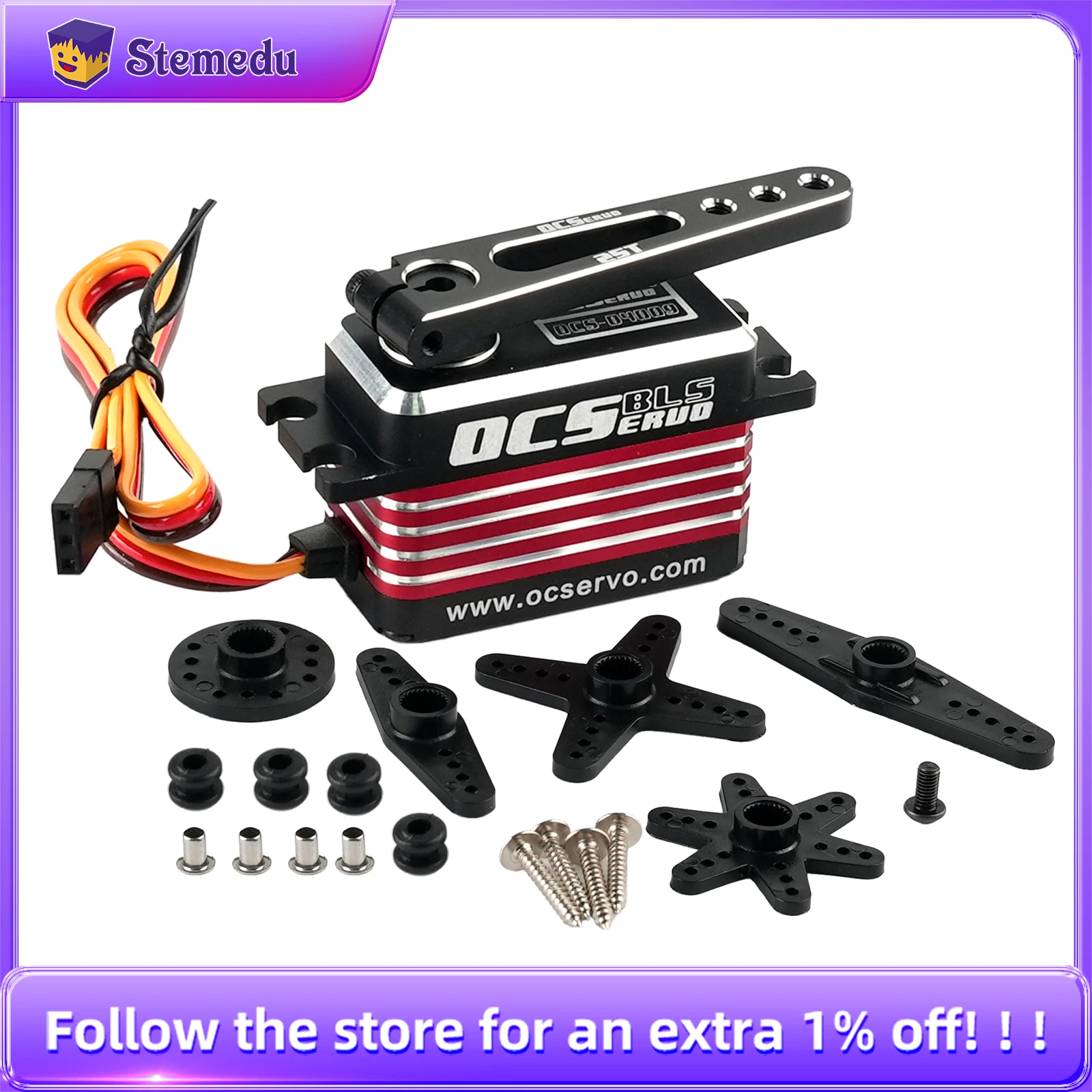 

Низкопрофильный сервопривод с высоким крутящим моментом 8,4 В, 40 кг, цельнометаллический цифровой серводвигатель, бесщеточный двигатель 0,09 с/60 ° OCS-D4009 для радиоуправляемой модели DIY автомобильного робота